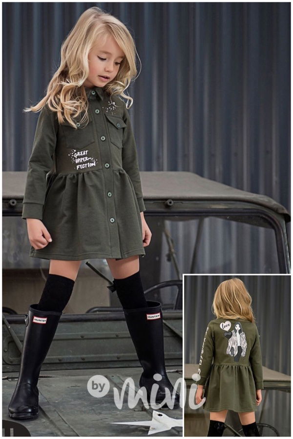 Military collection - košilové šaty khaki