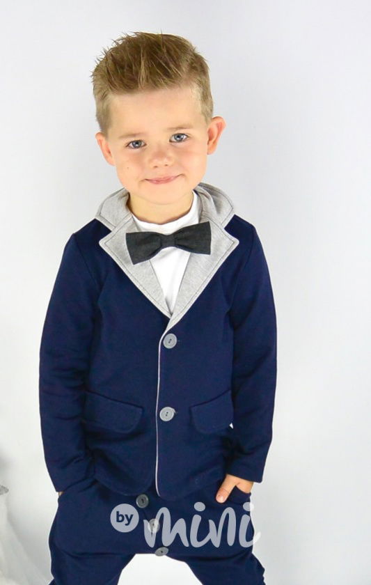 Bavlněné modré chlapecké sako