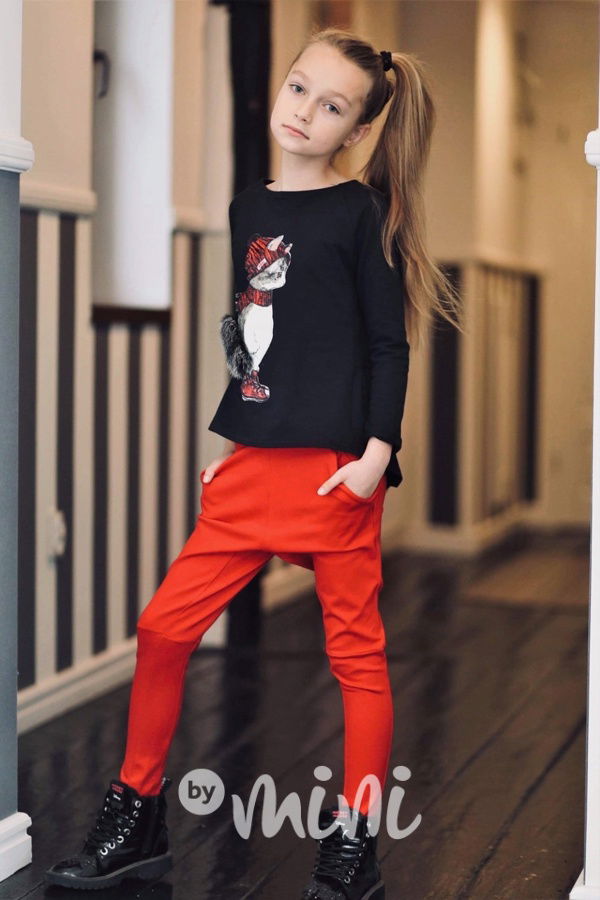 Červené dívčí baggy pants