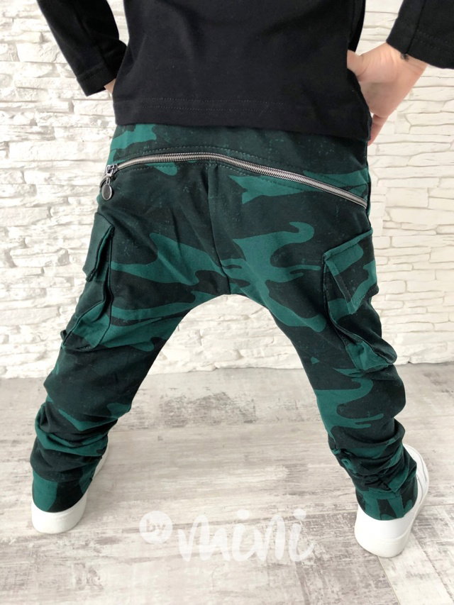 Smaragd army baggy kapsáče zip