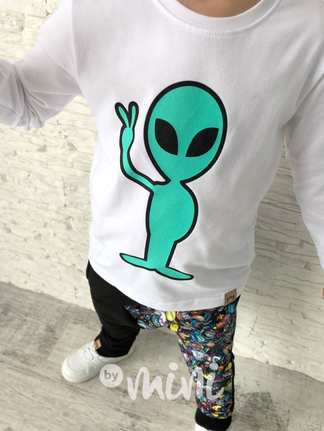 Alien triko bílé