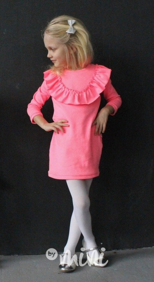 Neon pink žebrovaná tunika