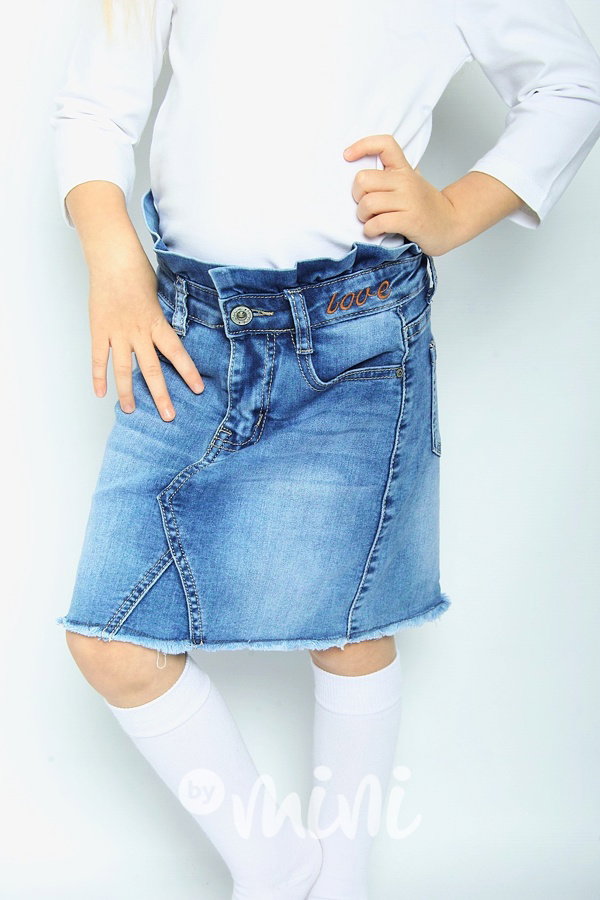Jeans sukně se zvýšeným pasem