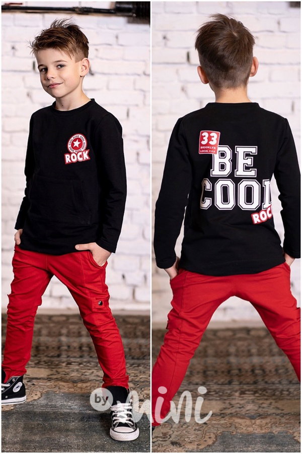 Be cool komplet red/black - tepláky a mikina