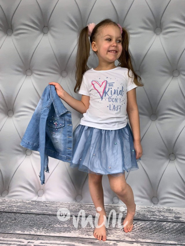 Jeans 3ks komplet pearls white