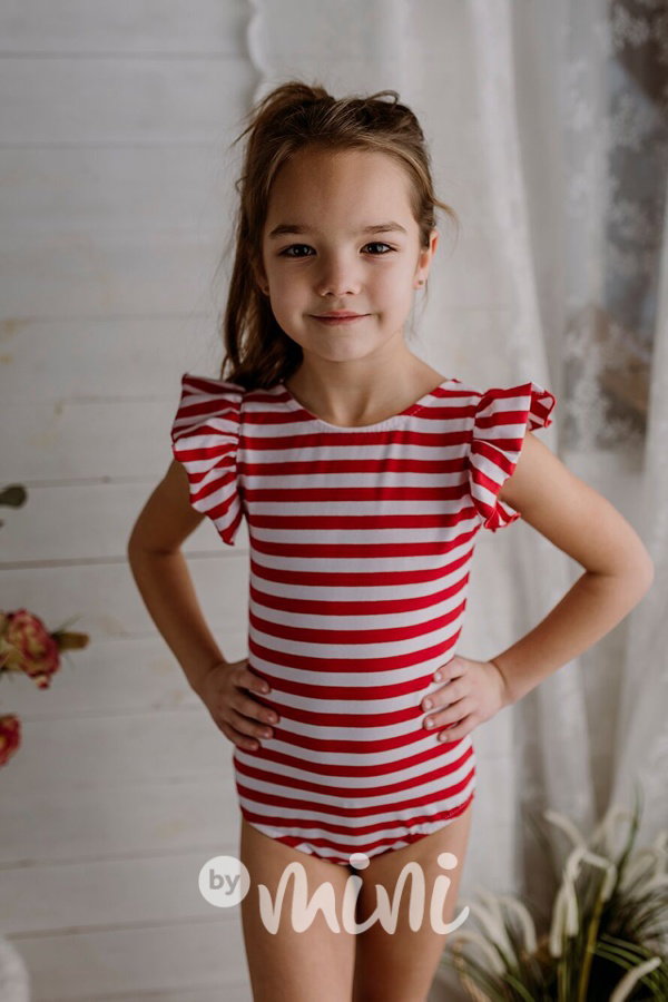 Pruhované summer body red/white