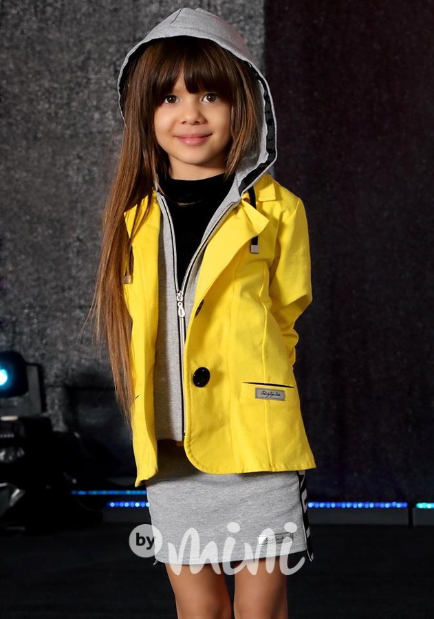 Sporty yellow sáčko s kapucí