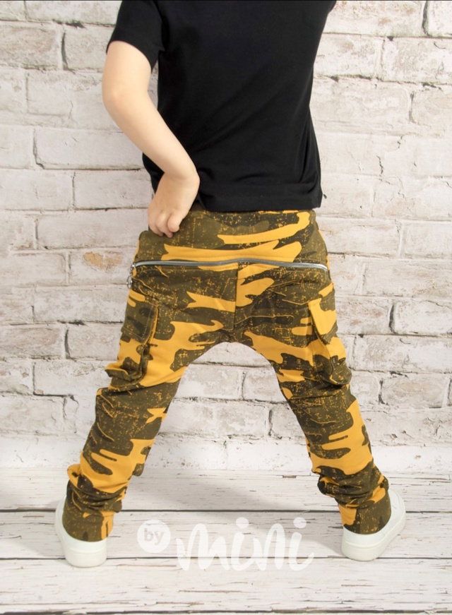 Yellow army baggy kapsáče zip