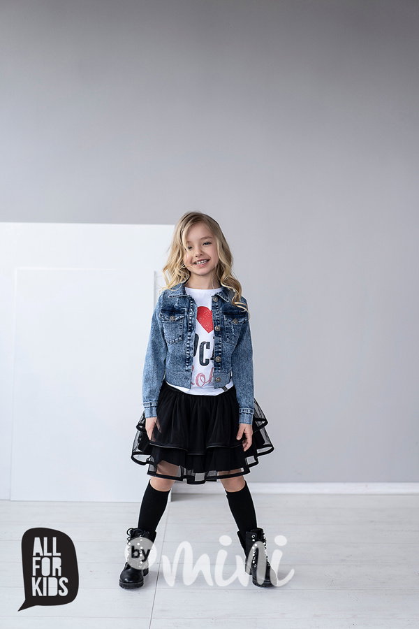Jeans bundička black love pro dívky