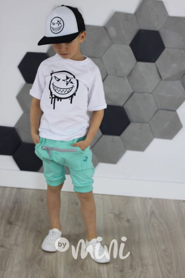 Mint baggy shorts zip
