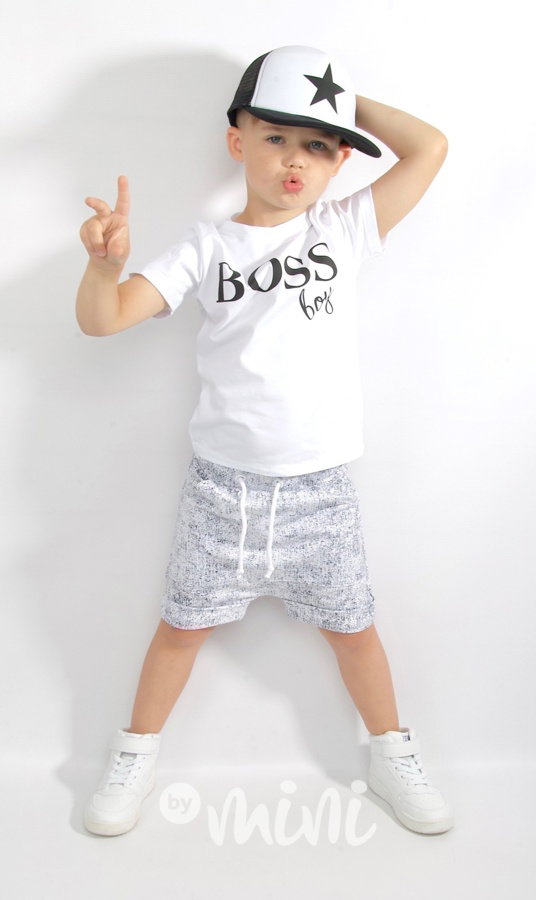 BOSS boy chlapecké triko bílé