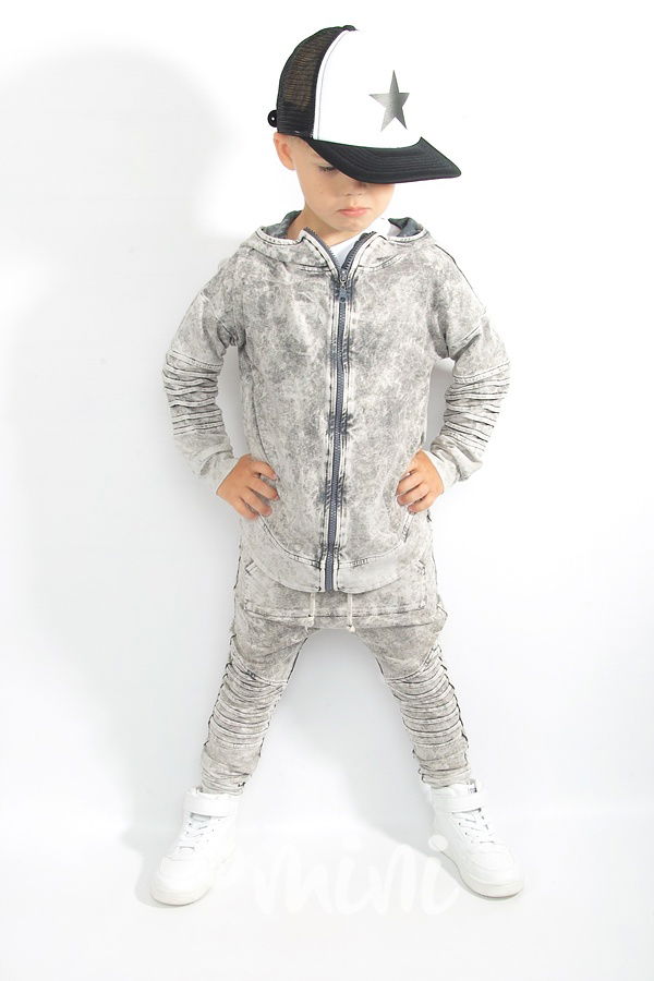 Acid wash biker pants světlé