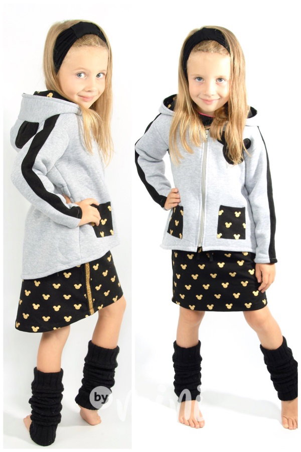 Dívčí vyteplená mikina gold Mickey