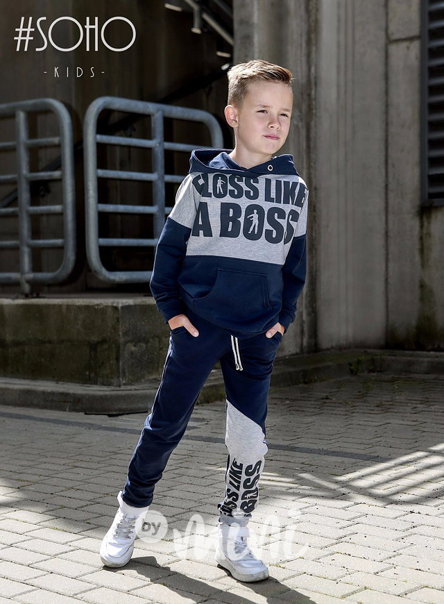 Boss chlapecká tepláková souprava blue