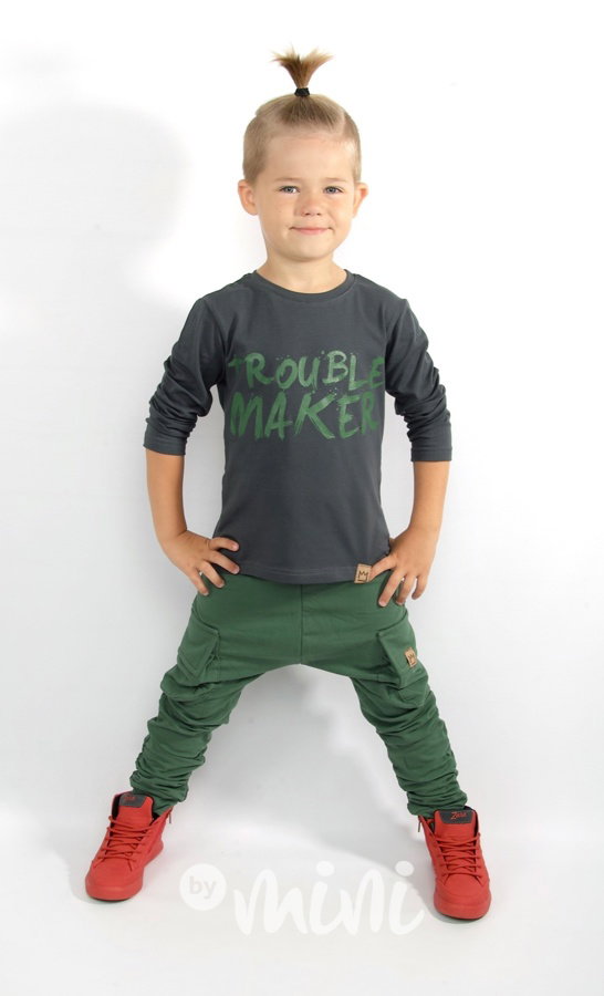 Trouble maker triko grey/khaki