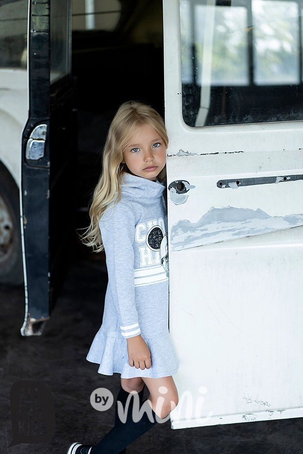 Sporty hoodie dress grey