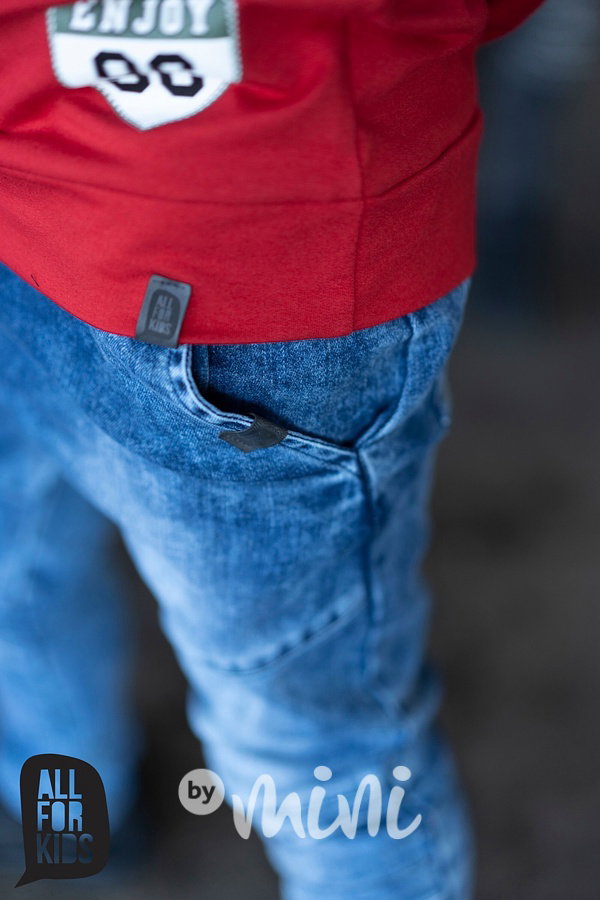 Prošívané stretch blue jeans