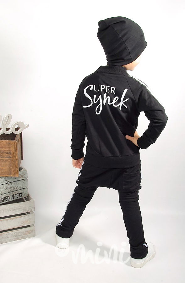 Super synek lampas set černý - mikina + baggy