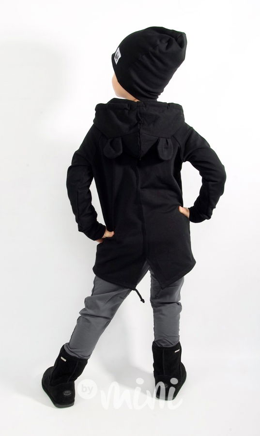 *HIT* Long mikina ouška - černá