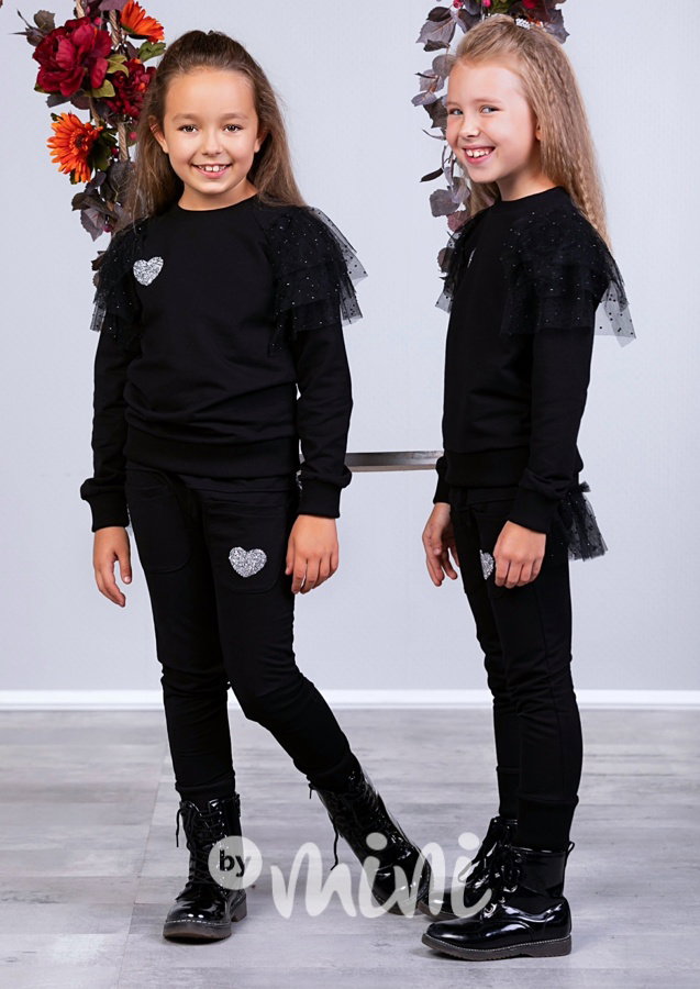Design black dívčí souprava s tylem