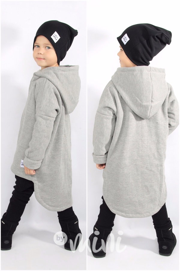 Extra dlouhý designový kabát light grey
