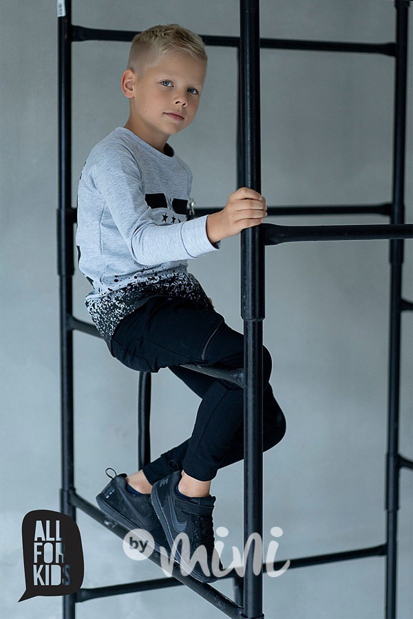 BOY chalenge mikina s karabinou grey