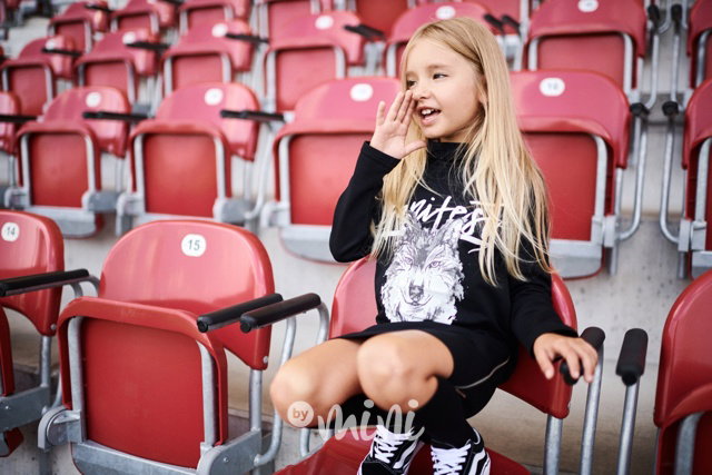 *Premium* Manifest hoodie dress black - dívčí černá mikina