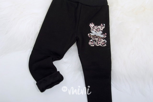 Zimní vyteplené TERMO legíny - black bear