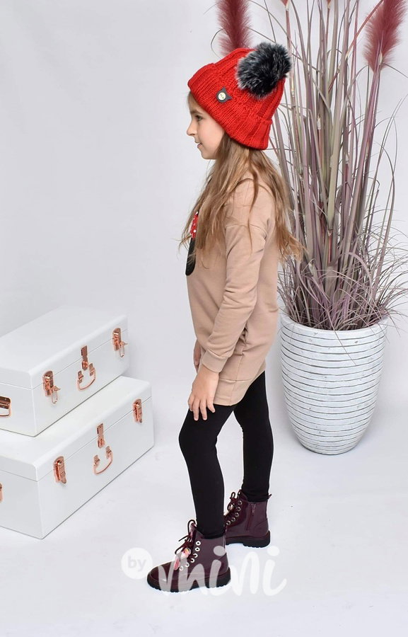 Winter vyteplená mikčotunika Minnie - cappuccino