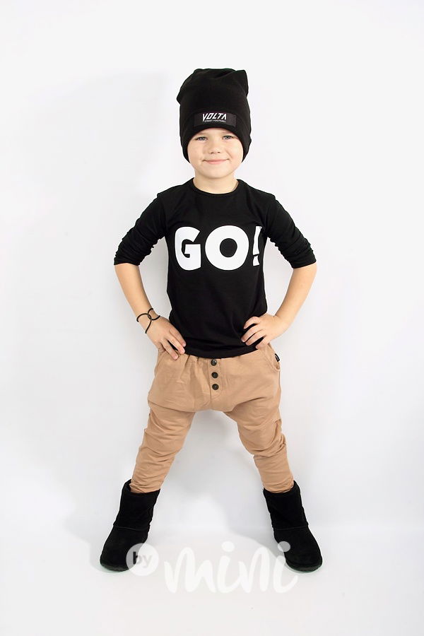 Baggy tepláčky s knoflíky - karamel