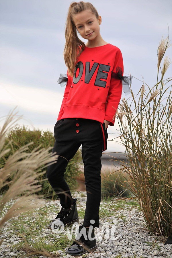 LOVE mikina červená