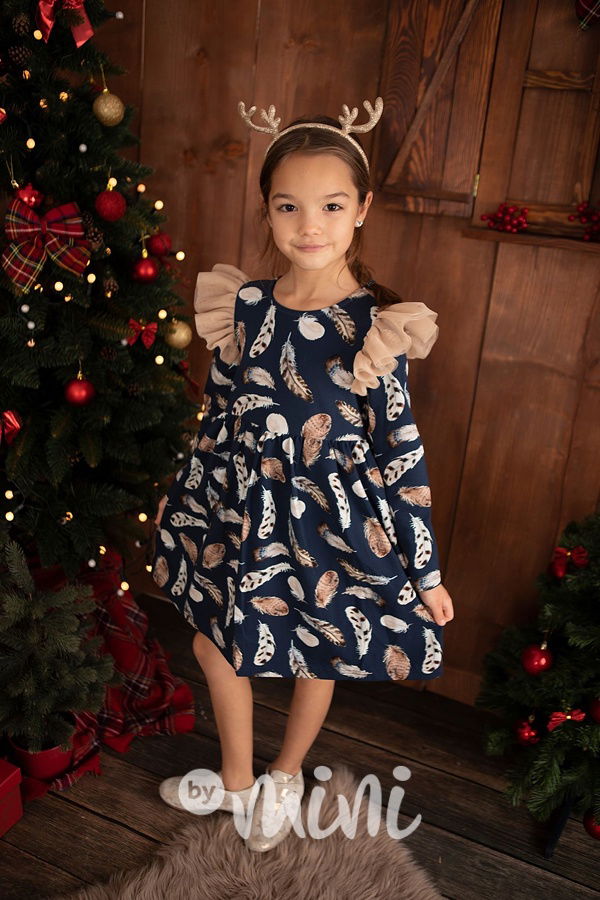 ROMANTIC DÍVČÍ ŠATY s dlouhým rukávem ByMini