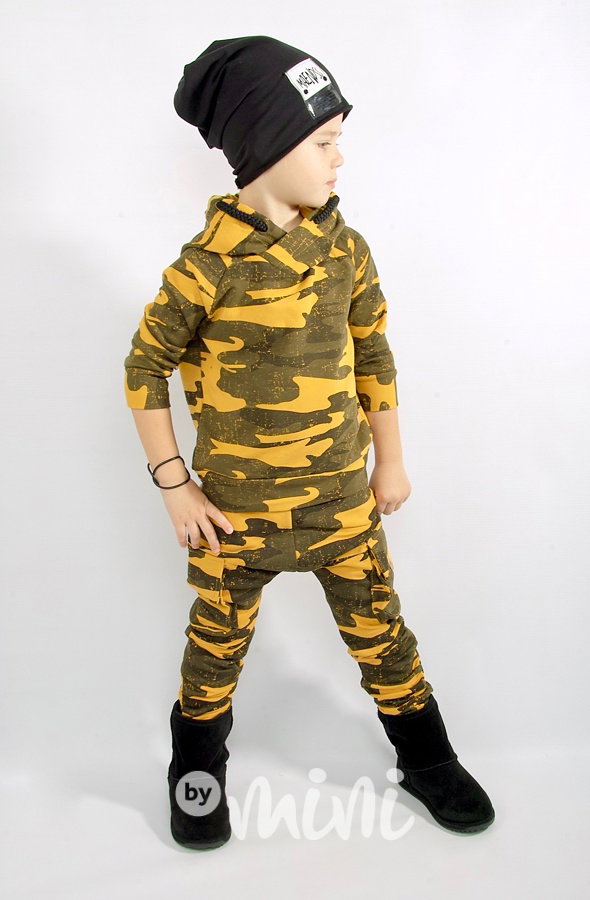 Zateplené yellow army baggy kapsáče zip