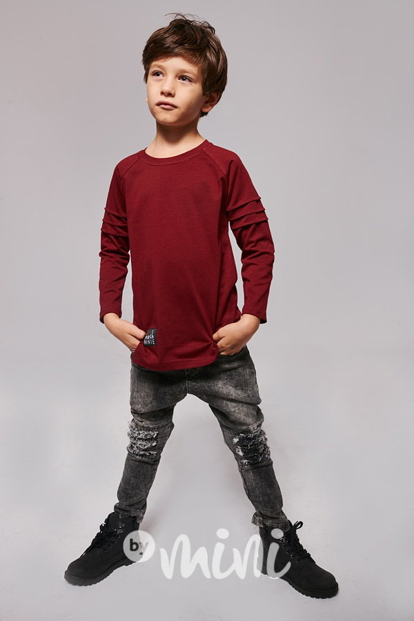 *Premium* freedom longsleeve burgund triko s prošitím