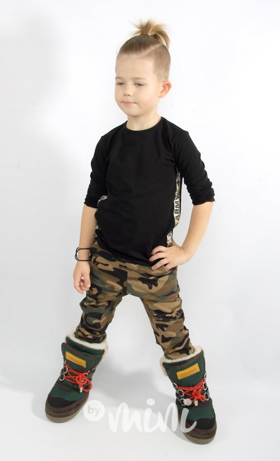 Černé triko - army lampas