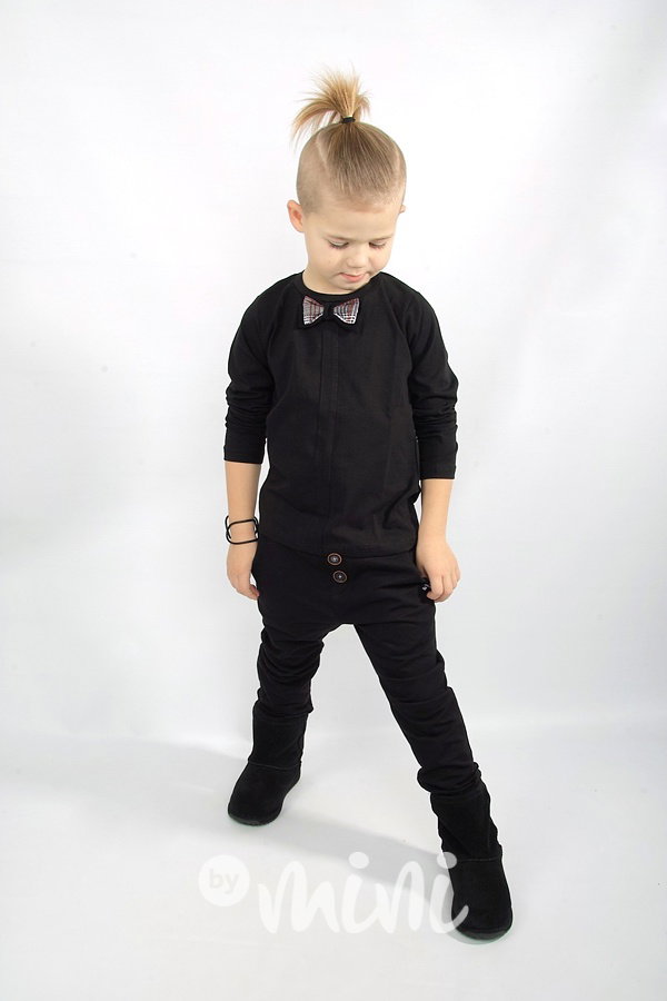 Černé elegant pants s knoflíčky