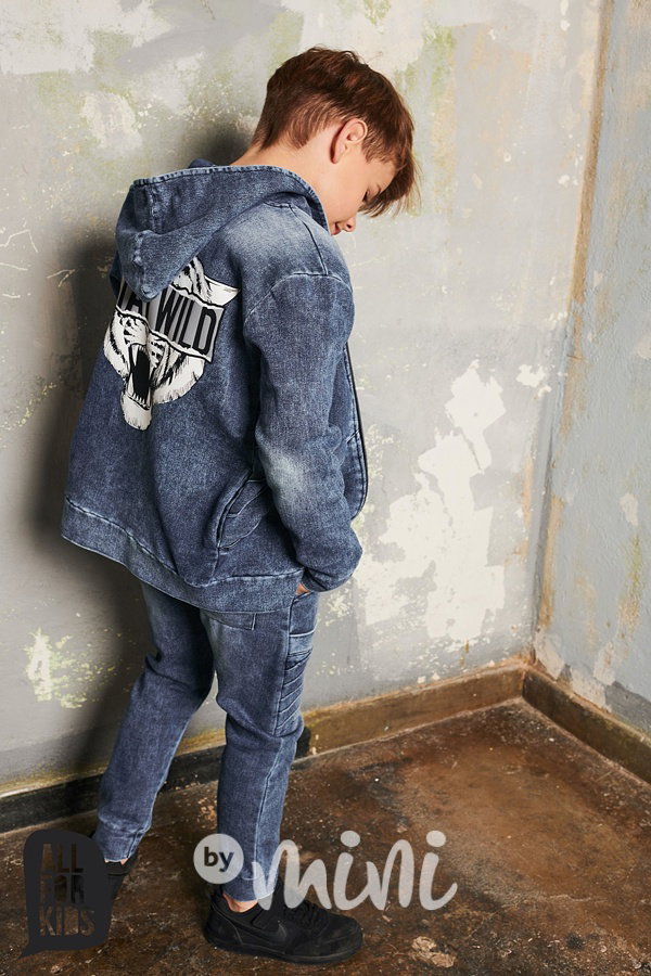 Baggy s prošitím - ice blue denim