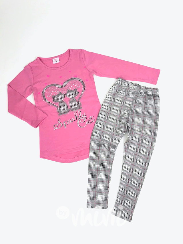 Sparkly dívčí set - dark pink