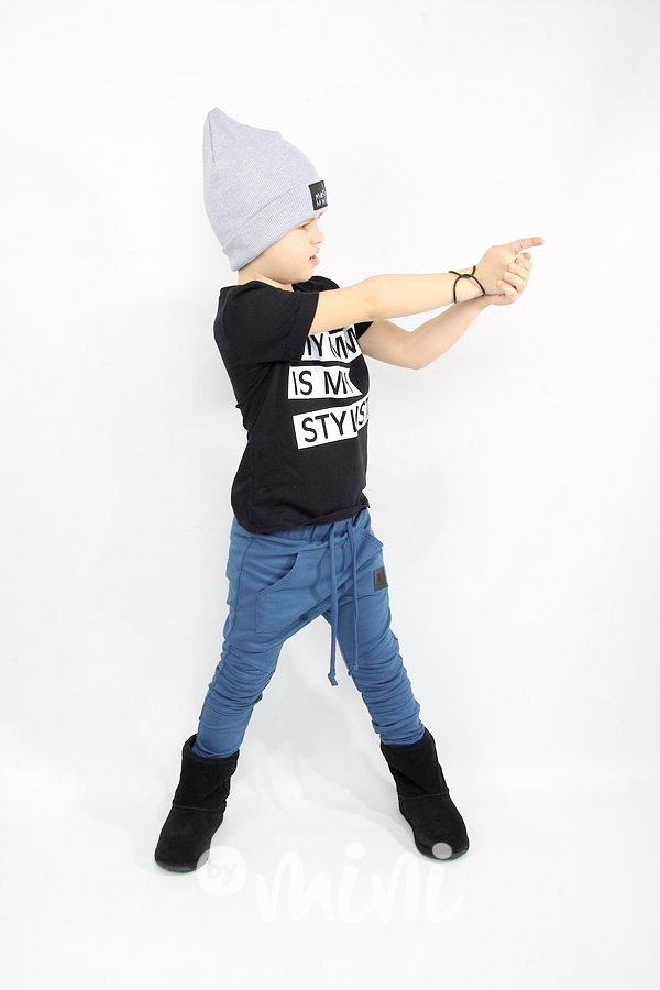 Chlapecké modré bavlněné baggy biker slim