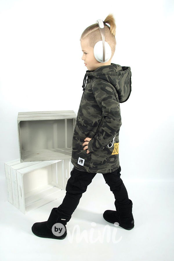 Chlapecká dlouhá mikina army