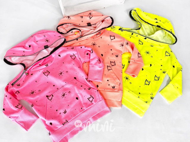 Neon hoodie MIMI dětská mikina - oranžová