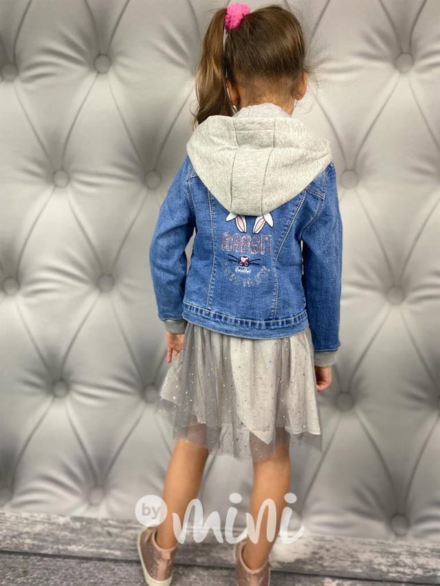 Rabbit jeans dětská bunda s kapucí - grey