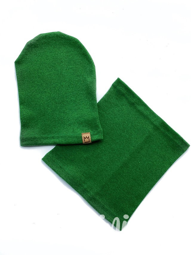 Green melange žebrovaná houmles čepka s tunelem