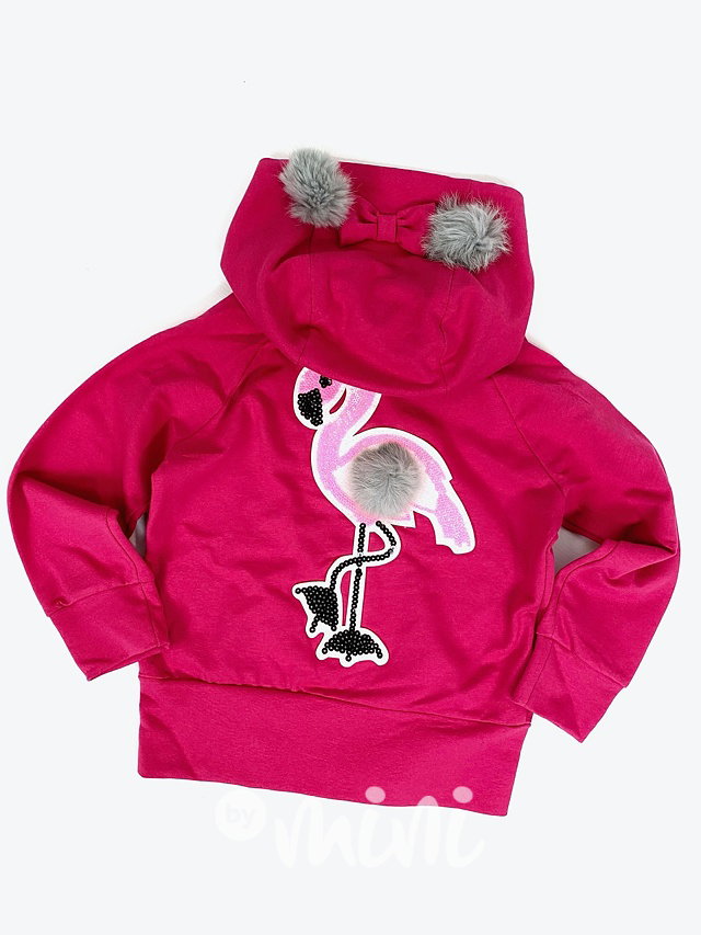 Flamingo dívčí mikina - malinová