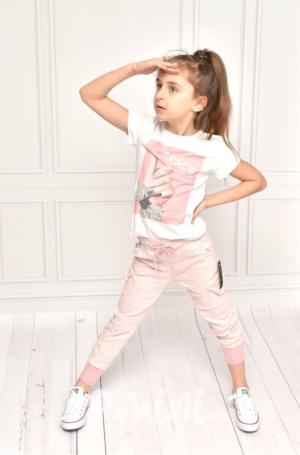 Pink kalhoty + fashion triko