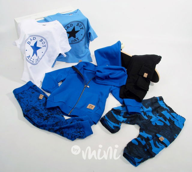 Blue army shorts baggy kapsáče