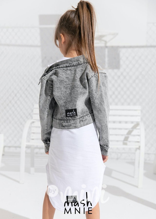 Jeans bunda s odnímatelným tylem black *Premium*
