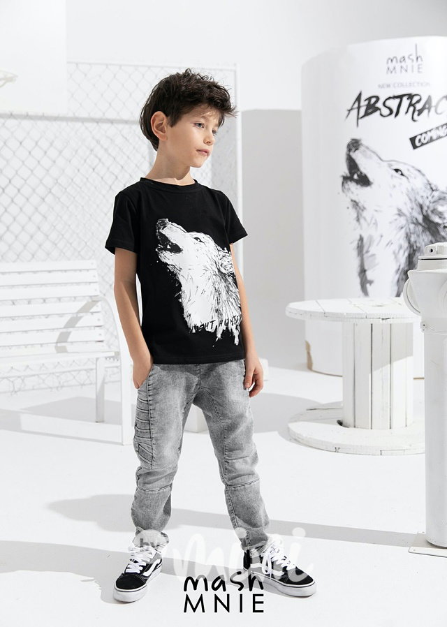 Soft jeans s prošitím ice black *Premium*