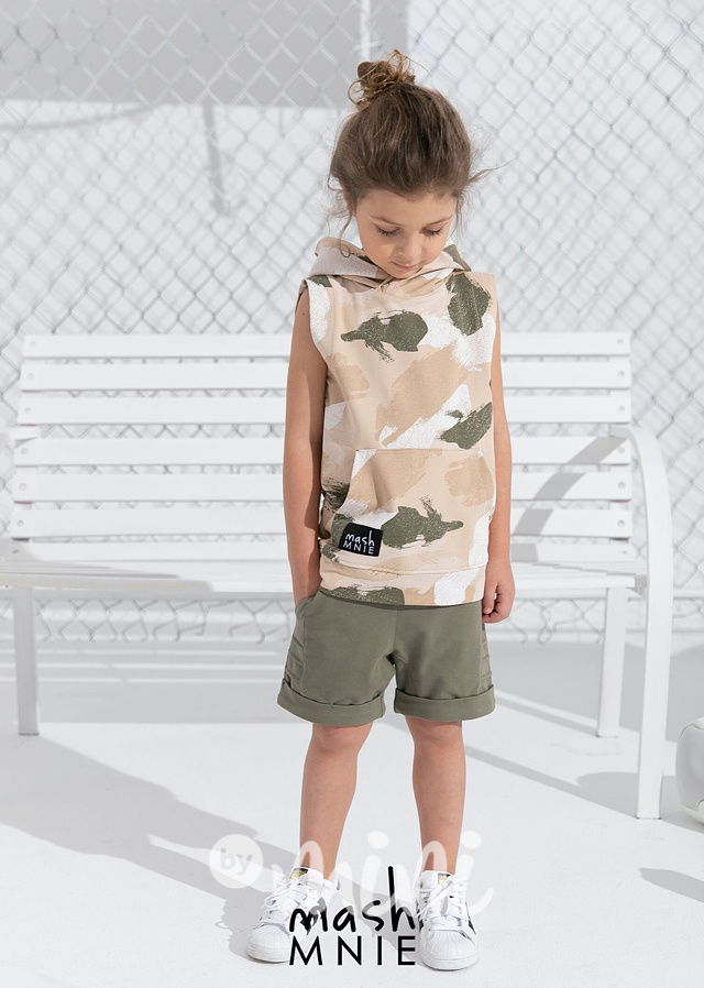 Street style shorts s prošitím khaki *Premium*