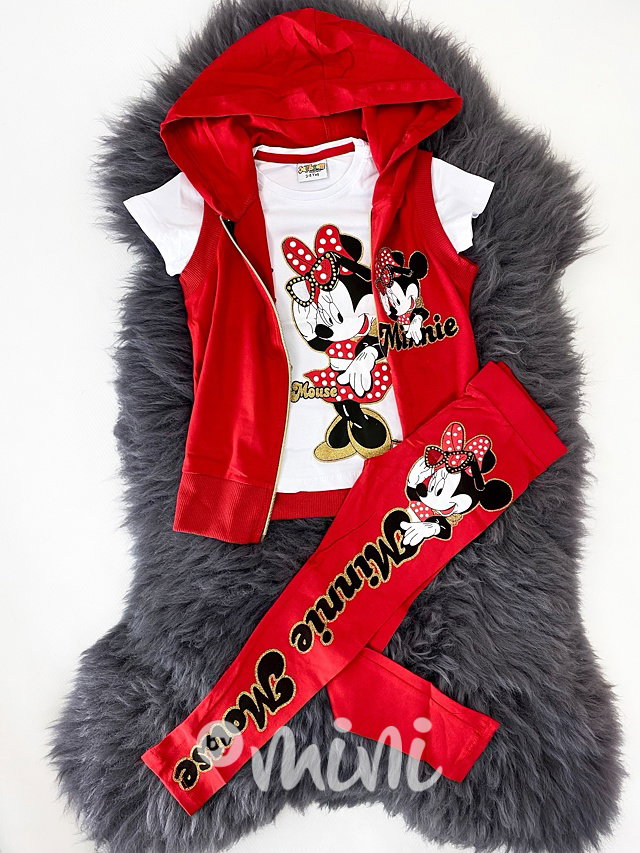 Minnie casual trojkomplet - červená
